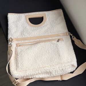 BEIS Cream and Tan Tote Bag